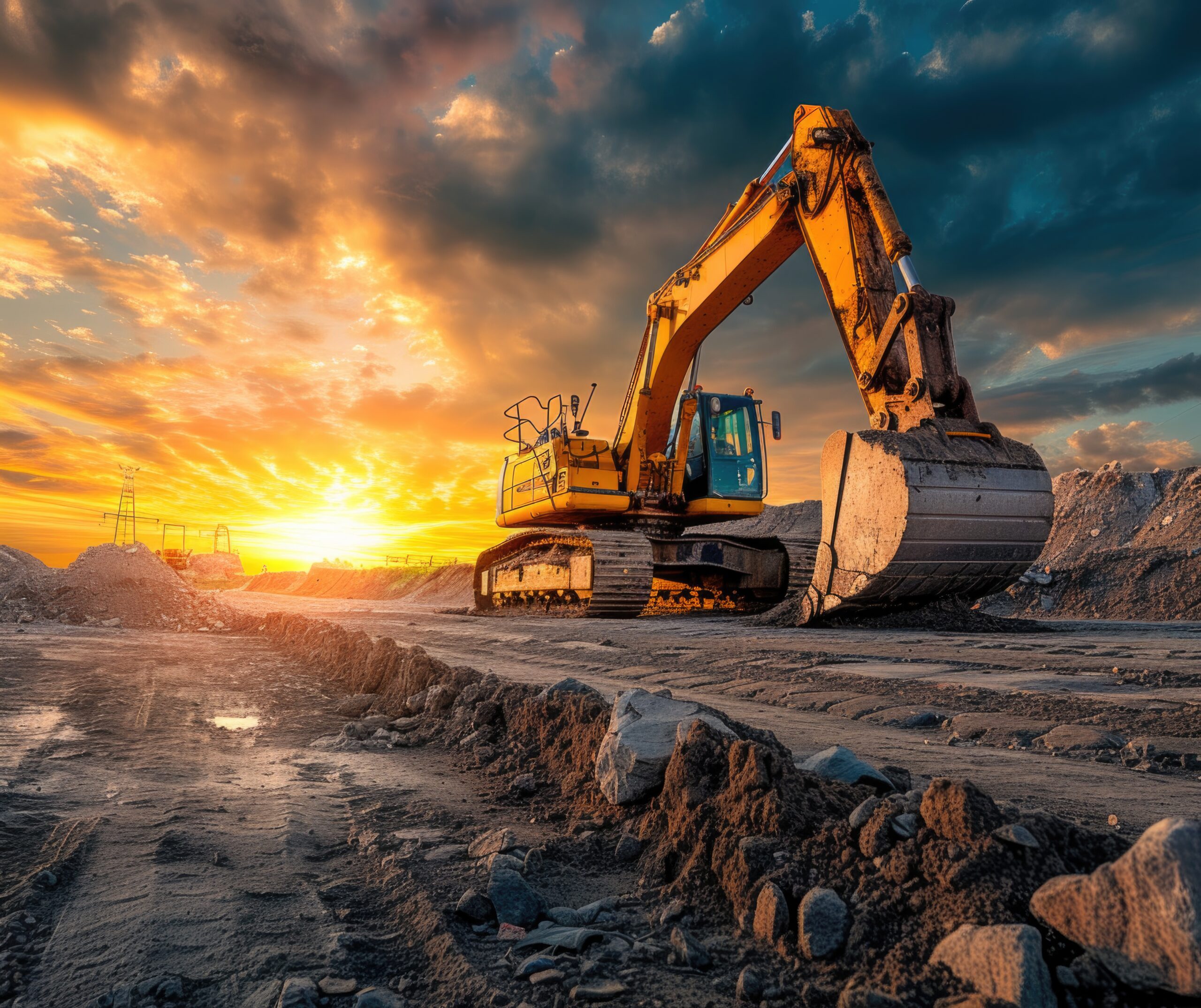 heavy machinery used construction industry engineering
